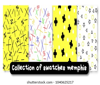 collection of swatches memphis patterns,Background vector.