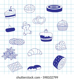 Collection of sweet desserts for a culinary background, pastries and sweets