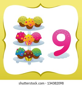Collection Sweet Numbers for Kids: 9