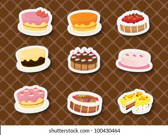 Collection of sweets and dessert stickers