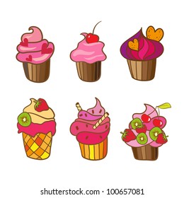 Collection of sweets and dessert stickers