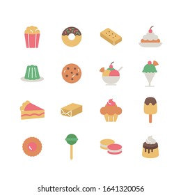 COLLECTION OF SWEETS FLAT ICONS