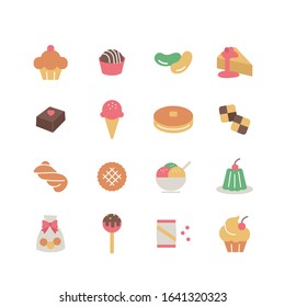 COLLECTION OF SWEETS FLAT ICONS