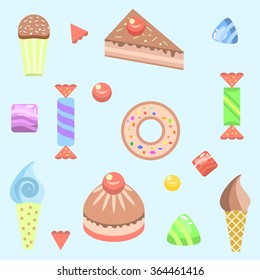 A collection of sweets vector illustration