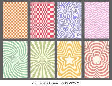 Collection of swiss design striped posters. Groovy modern graphic elements. Abstract modern geometric stripes.