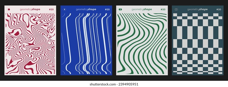 Collection of swiss design striped posters. Meta modern graphic elements. Abstract modern geometric stripes. 