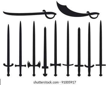 collection of swords and sabers 