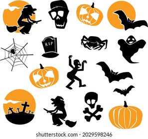 Collection of symbol and pictogram on halloween theme