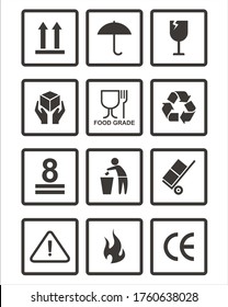 Set Packaging Symbols Vector Icon Set Stock Vector (Royalty Free ...