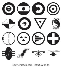 Collection of Symbols, EPS Format, Graphic Design Elements Black and White Icons, Assorted Styles, Vector Art