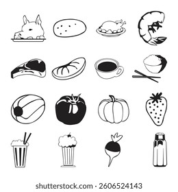 Collection of Symbols, EPS Format, Graphic Design Elements Black and White Icons, Assorted Styles, Vector Art