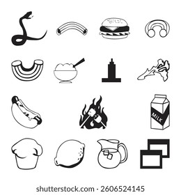 Collection of Symbols, EPS Format, Graphic Design Elements Black and White Icons, Assorted Styles, Vector Art
