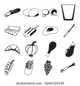 Collection of Symbols, EPS Format, Graphic Design Elements Black and White Icons, Assorted Styles, Vector Art