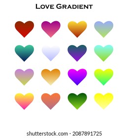 a collection of symbols or heart symbols with colorful and gradient colors