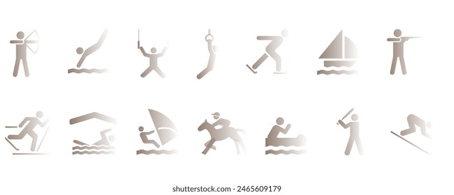 collection of symbols, sport, logo, icon, vector