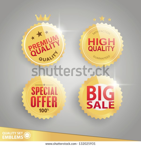 Collection Tag Labels Emblems Gold Classic Stock Vector (Royalty Free ...
