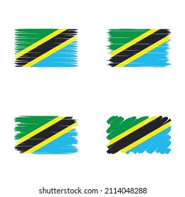 Colección de pincel de la bandera de Tanzania