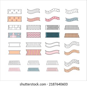 Collection of Tape Strip Illustrations Vector