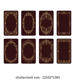 collection of tarot card template vector