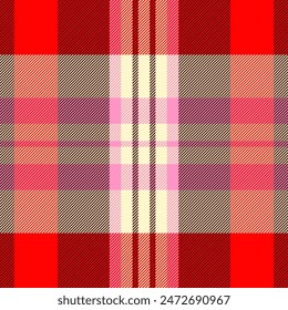 Colección tartán textura sin costuras, hilo de fondo de tela textil. Patrón de Vector de revival check a cuadros en colores oscuros y rojos.