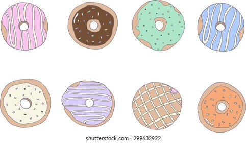 Collection of tasty donuts