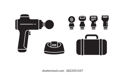 A collection of tattoo equipment including a tattoo gun, power supply, and accessories, ideal for professional tattoo artists and enthusiasts.