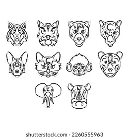 collection of tattoo icon vector