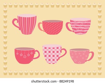 collection of teacups
