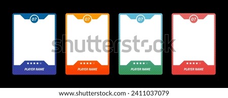 Collection of team card frames. Trade borders for online games, sports and business events. The pack of elements is applicable to hockey, football and basketball. Set of vector templates. ストックフォト © 