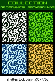 Collection of technical seamless backgrounds.