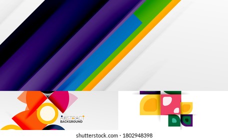 Colección de fondos abstractos geométricos tecno para cubiertas, pancartas, volantes y carteles y otras plantillas