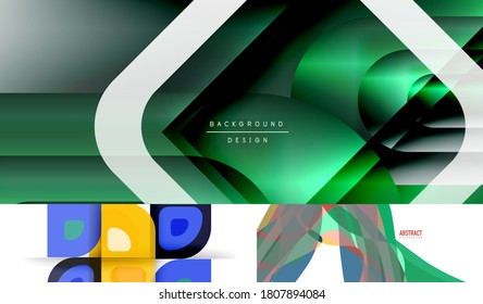 Colección de fondos abstractos geométricos tecno para cubiertas, pancartas, volantes y carteles y otras plantillas