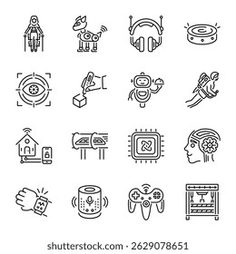 Collection of Technological Transformations Linear Icons 

