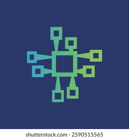 collection technology dot logo design. symbol tech, internet, system, Artificial Intelligence and computer. inspiration logo design modern