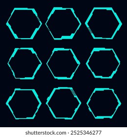 Tecnología de colección futurista marco HUD tecnología cyberpunk elemento de diseño.
