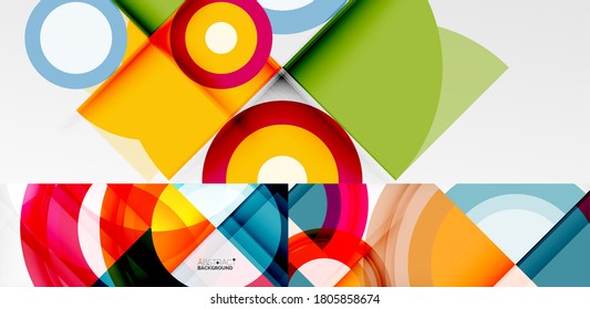 Collection of technology geometric abstract backgrounds for covers, banners, flyers and posters and other templates