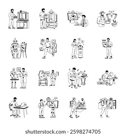 Collection of Technology Glyph Illustrations

