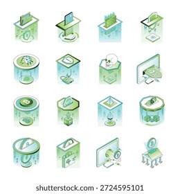 Colección de Ilustraciones isométricas de Tecnología 

