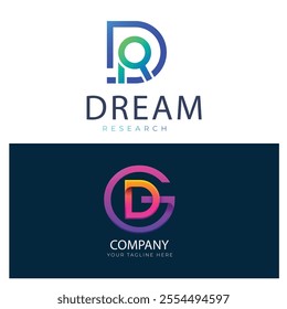 Collection of Technology letter D logo design template. Initials symbol for Business, Start up, Artificial