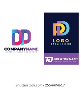 Collection of Technology letter D logo design template. Initials symbol for Business, Start up, Artificial