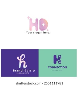 Collection of Technology letter H logo design template. Initials symbol for Business, Start up, Artificial Intelligence.