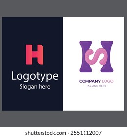 Collection of Technology letter H logo design template. Initials symbol for Business, Start up, Artificial Intelligence.