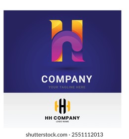 Collection of Technology letter H logo design template. Initials symbol for Business, Start up, Artificial Intelligence.