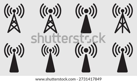 Collection of telecommunication tower icons