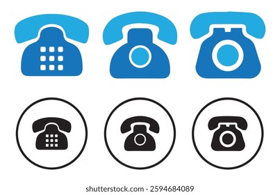 Collection telephone icon. Contact icon set. Support vector symbol. Web illustration eps 10