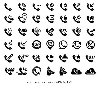 collection of telephone icon isolated on white background