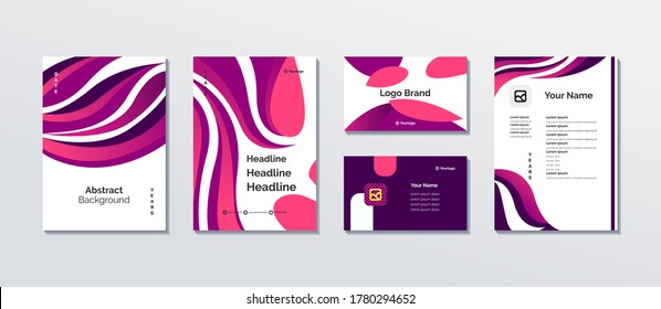 Colección de diseños de plantilla, listos para ser usados para diversos fines, como introducción de producto, marketing, publicidad, invitación, estacionario o afiche. EPS vectoriales