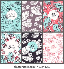 Collection Template Invitations Sticker Printable Set: vector de stock (libre de regalías ...