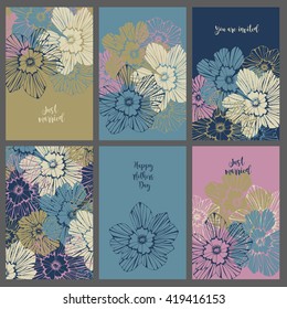Collection Template Invitations Sticker Printable Set Stock Vector (Royalty Free) 419416153 ...