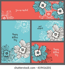 Collection Template Invitations Sticker Printable Set Stock Vector (Royalty Free) 420437845 ...